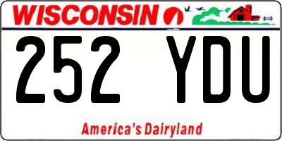 WI license plate 252YDU