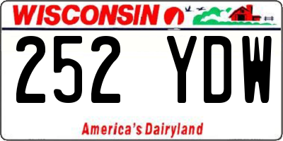 WI license plate 252YDW