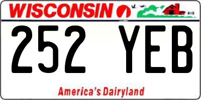 WI license plate 252YEB