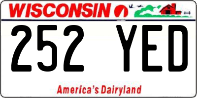 WI license plate 252YED