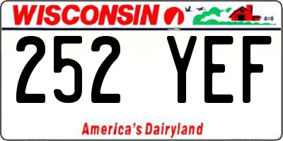 WI license plate 252YEF