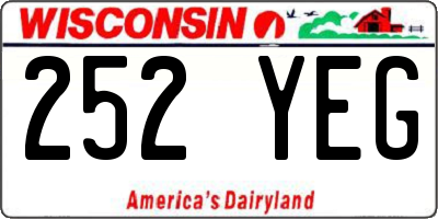 WI license plate 252YEG