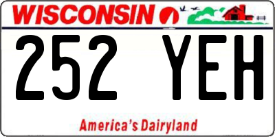 WI license plate 252YEH