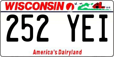 WI license plate 252YEI