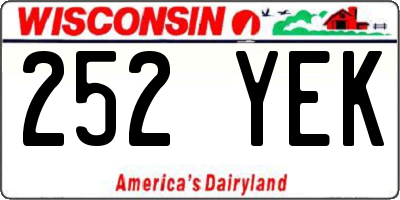 WI license plate 252YEK