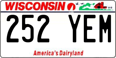 WI license plate 252YEM