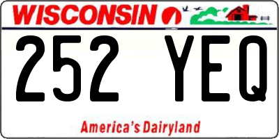 WI license plate 252YEQ