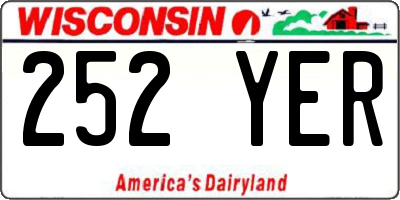WI license plate 252YER