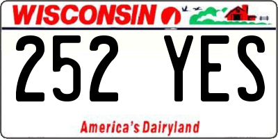 WI license plate 252YES