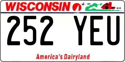 WI license plate 252YEU
