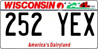WI license plate 252YEX
