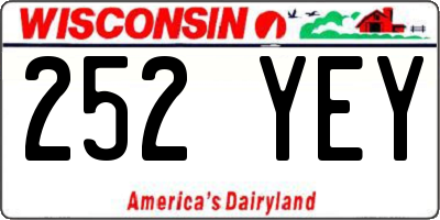 WI license plate 252YEY