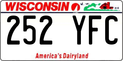 WI license plate 252YFC