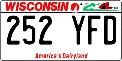 WI license plate 252YFD