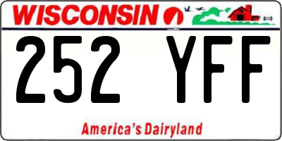 WI license plate 252YFF