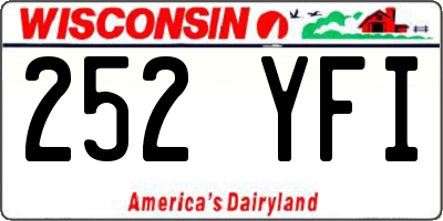 WI license plate 252YFI