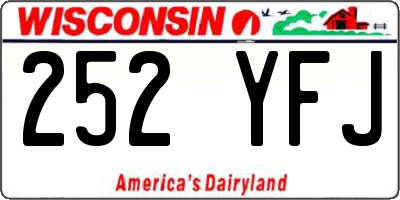 WI license plate 252YFJ