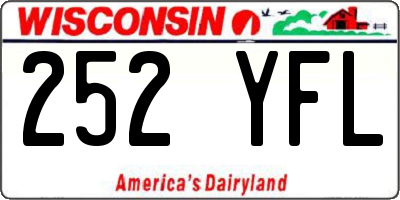 WI license plate 252YFL