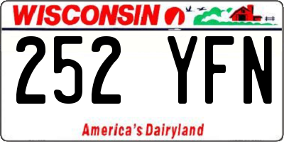 WI license plate 252YFN