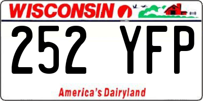 WI license plate 252YFP