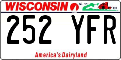 WI license plate 252YFR