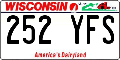 WI license plate 252YFS