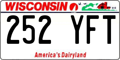 WI license plate 252YFT