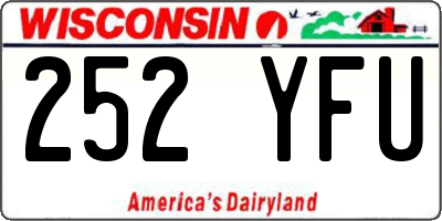 WI license plate 252YFU
