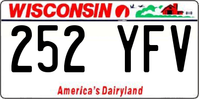 WI license plate 252YFV