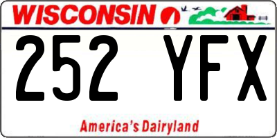WI license plate 252YFX