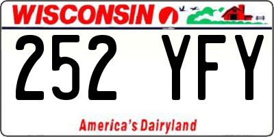 WI license plate 252YFY