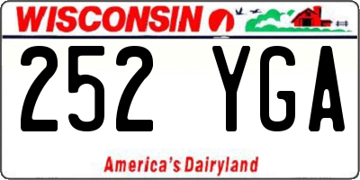 WI license plate 252YGA