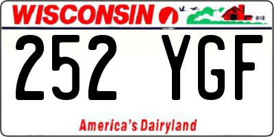 WI license plate 252YGF