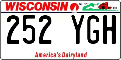 WI license plate 252YGH