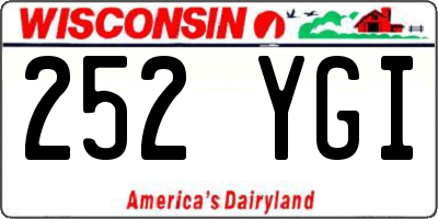 WI license plate 252YGI