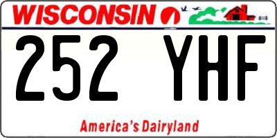 WI license plate 252YHF