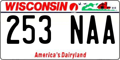 WI license plate 253NAA