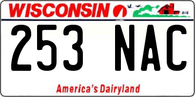 WI license plate 253NAC