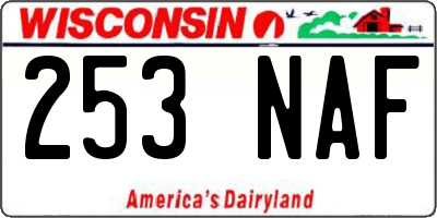 WI license plate 253NAF