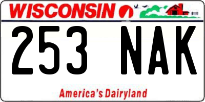 WI license plate 253NAK