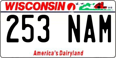 WI license plate 253NAM