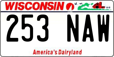 WI license plate 253NAW