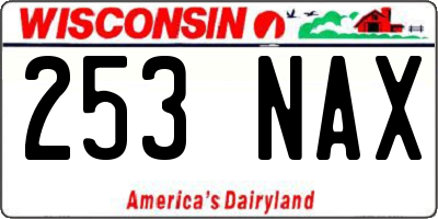 WI license plate 253NAX