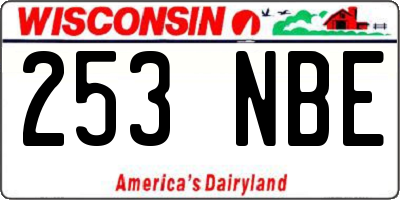 WI license plate 253NBE