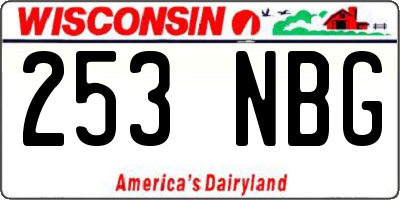 WI license plate 253NBG