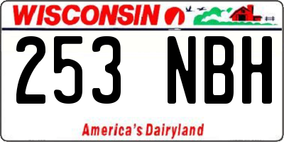 WI license plate 253NBH