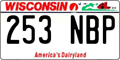 WI license plate 253NBP