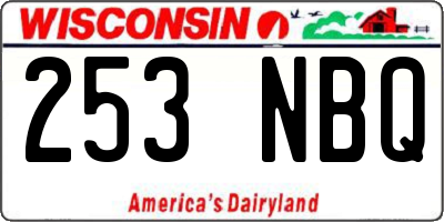 WI license plate 253NBQ