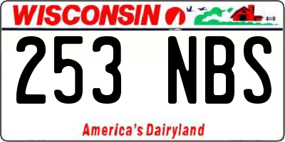 WI license plate 253NBS