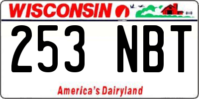 WI license plate 253NBT